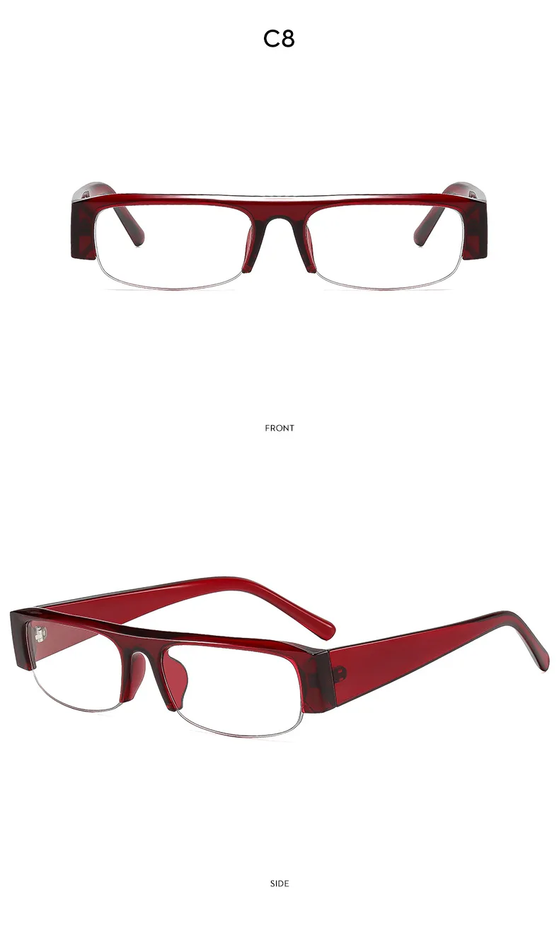 Vintage Kleine Rechteckige Halbrahmen-Sonnenbrille in Schwarz für Neue Mode Leoparden-Farbverlauf Sonnenbrillen Damen Trendige Fahrbrillen – Detail 18