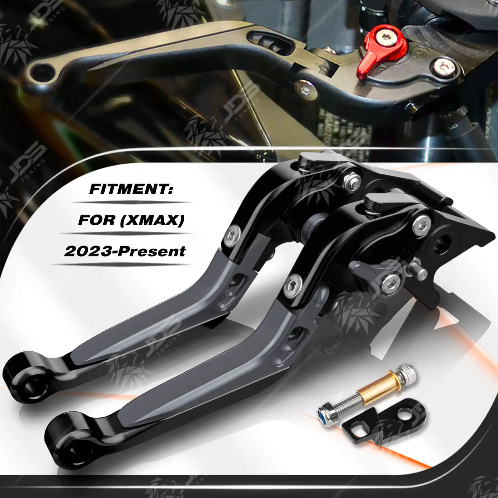 For Yamaha XMAX 300/250/125/400 2023-Present Parking Brake Lever Set Folding Handle Levers with Parking Lock Stopper Accessories