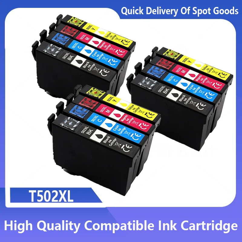 Compatible Ink Cartridge 502XL T502 T502XL for Epson Expression Home XP-5100 XP-5105 WorkForce WF-2860DWF WF-2865DWF Printer