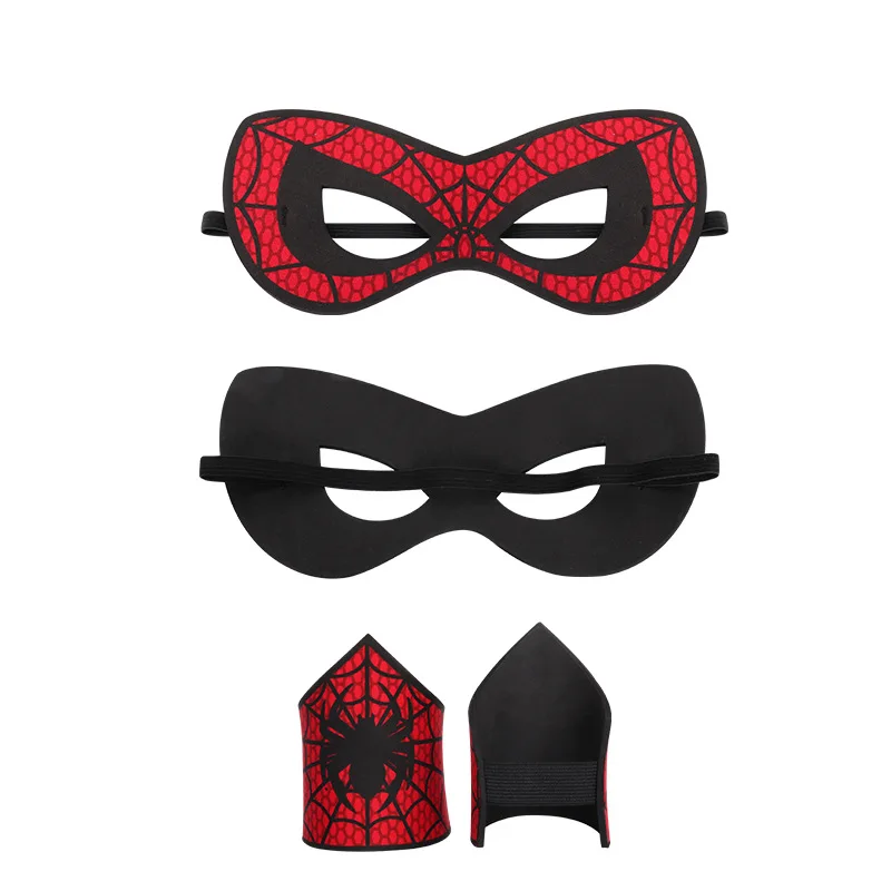 Kids Superhero Spider-Man Mask + Wrist Guard Set for Boys Girls Halloween Dress Up Prom Party Spider Cosplay Suit Accessories