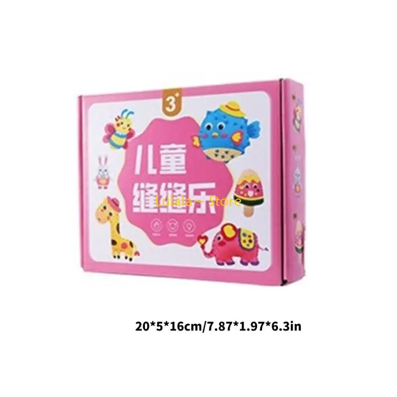 Y4QA All Inclusive Zestaw do szycia ręcznego dla dzieci Kreatywne tworzenie torebek z bezpiecznych materiałów z włókien