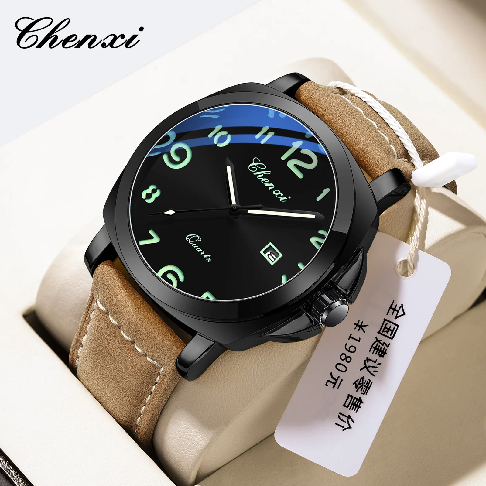 2025 CHENXI ساعة رجالي الحد الأدنى موضة الساعات الرياضية التقويم مقاوم للماء جلدية كوارتز ساعة رجالي ساعة الذكور relojes جديد