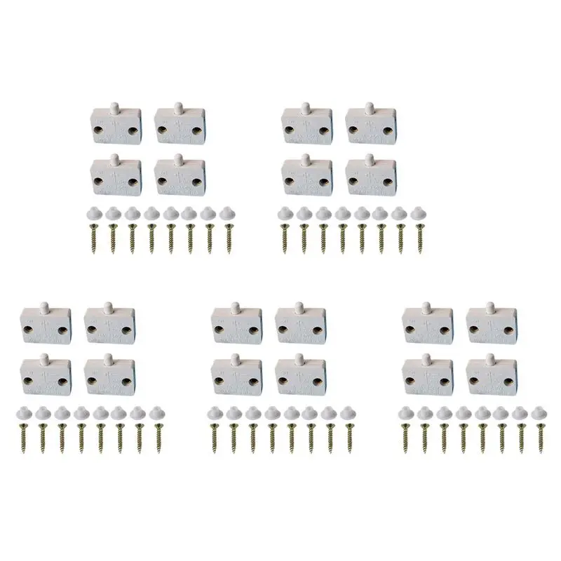 A02M-20 Pcs Cabinet Door Switch Cabinet Lamp Switch Drawers Open On Close Door Applicable To 12V 24V 110V White