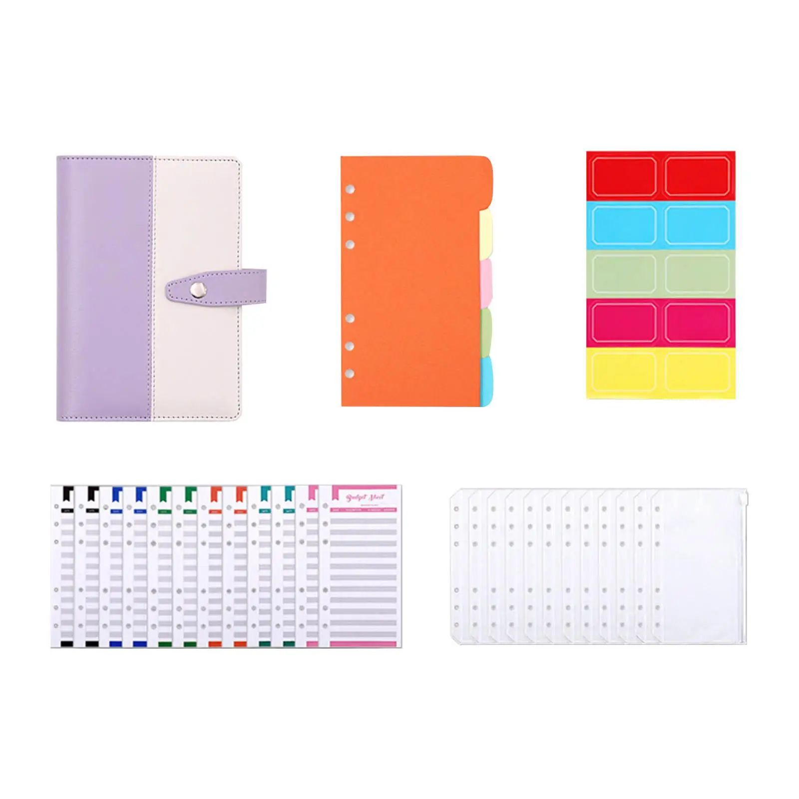 a6budgetbindernotebookpuleatherbinderwithzipperenvelopesand12expensebudgetsheet-a6binderplannerforbudgeting