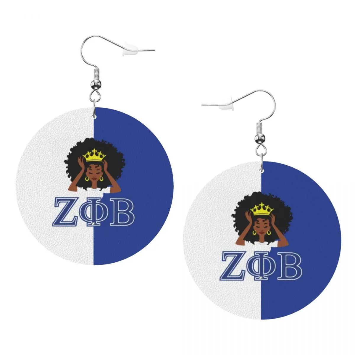 

Custom Zeta Phi Beta Sorority Dangle Drop Earrings Leather Earrings for Women Fashion ZOB Greek Letter 1920 For Party