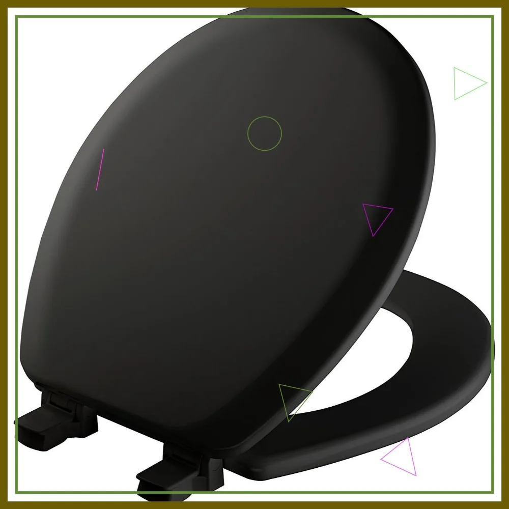 

Heavy Duty Wood Toilet Seat, Non-Slip Easy Clean Round Design Made in USA