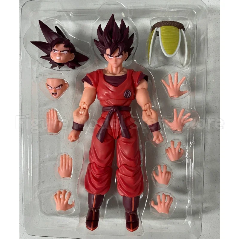 In Stock DF Demoniacal Fit Dragon Ball SHF Son Goku Kaio Ken 180000 Power Level Anime Action Figures Model Toys Collector