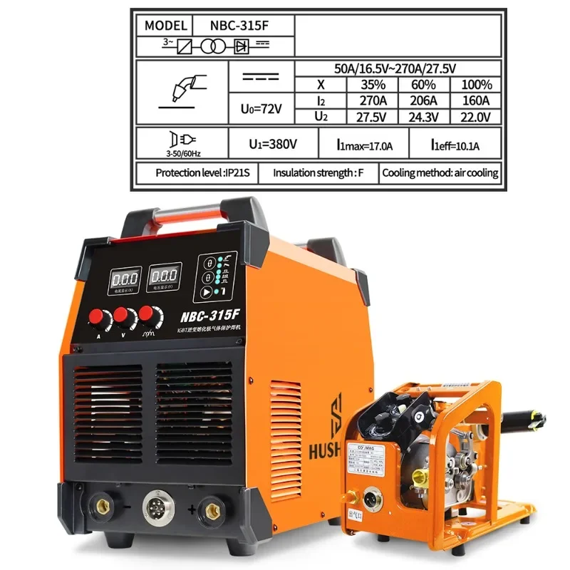 380V 3 Phase MMA Less Flux MAG Welder Soldadora Poste Soudure 4 In 1 NBC 270 A MIG 315 Welding Machine With Split Wire Feeder