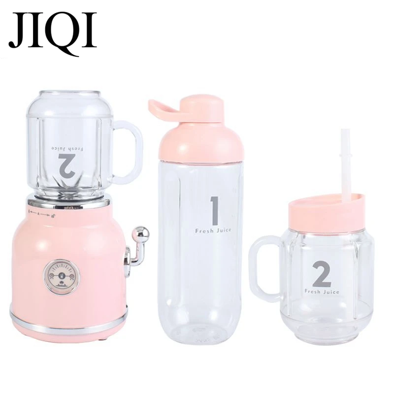 JIQI Multifunctional Portable Electric Juicer Vegetables Fruit Extractor Ice Cream Milk Shake Smoothie Maker Exprimidor 220V