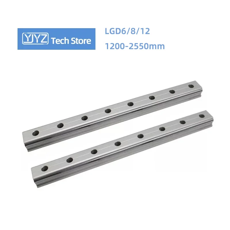 

External Dual-Axis Linear Guide 2PC LGD6/ 8 /12 Optical Axis Woodworking Sliding Table Roller Slide Length 1200mm-2550mm