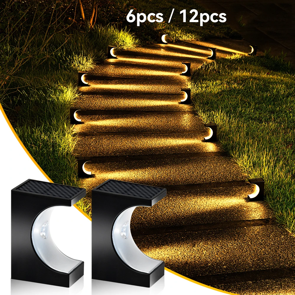 LED Step Lamp Solar Stair Light Outdoor IP65 Waterproof Solar Light Design Decor Lighting For Garden Deck Path