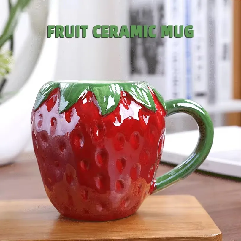 

Creative Cute Pet Fruit Cup Ceramic Mug Custom Children Water Cup Milk Cup European And American Office Cup