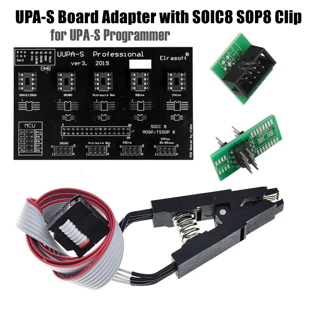 

UPA Clip Board Adapter With SOIC8 SOP8 Clip Cable for UUPA-S UPA S USB Programmer