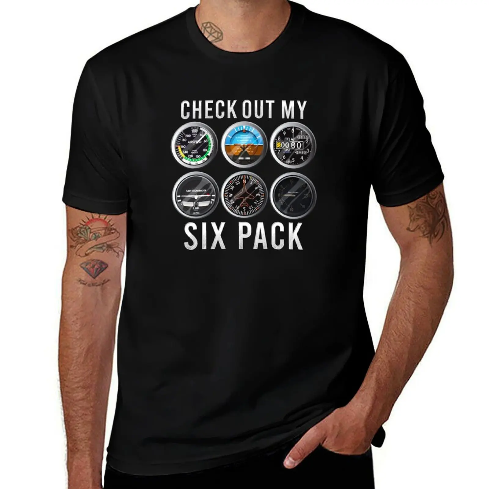

Funny Check Out My Six Pack Airplane Pilot T-Shirt men t shirt cotton 100% man graphic t shirt