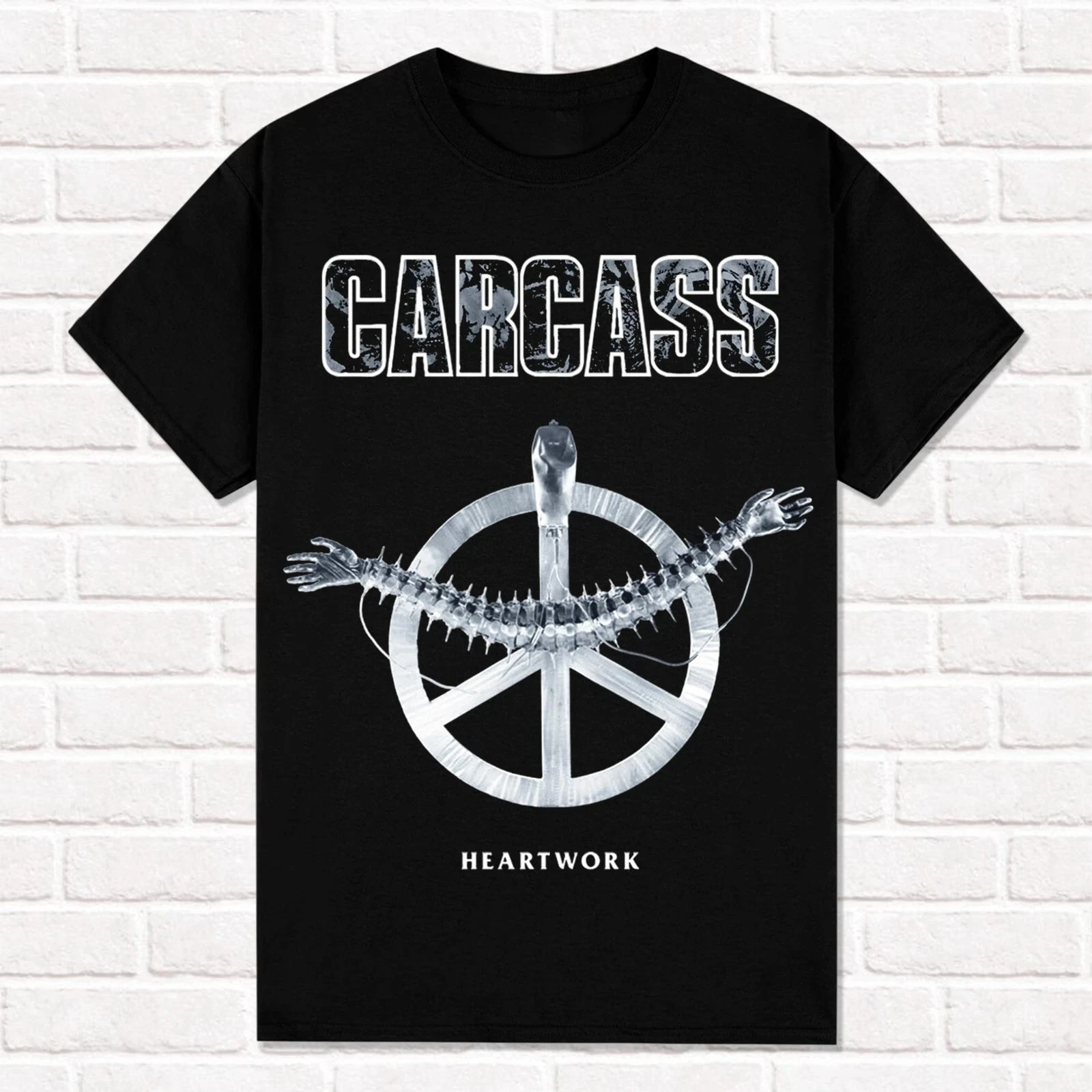 

Carcass Black T-Shirt Heartwork 1993 Melodic Death Metal Death 'n' Roll Tees Tops Unisex Cotton Short Sleeve High Street