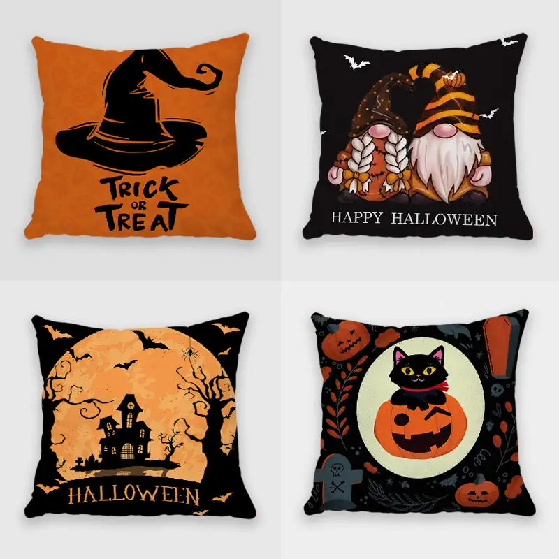 

Halloween American Pumpkin Pillowcase Cartoon Living Room Sofa Pillow Cover Bedroom Headboard Cushion Cover Home Decoration