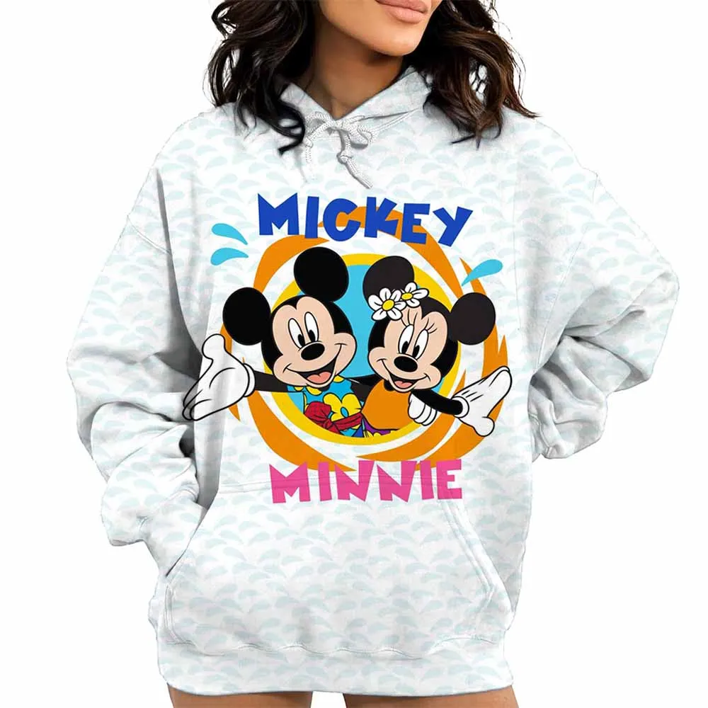 Spring Couple Outfit New Cartoon Disney Mickey Mouse Hoodie Best Friend Outfit Women Loose Hooded Pullover Hoodie Jacket Top