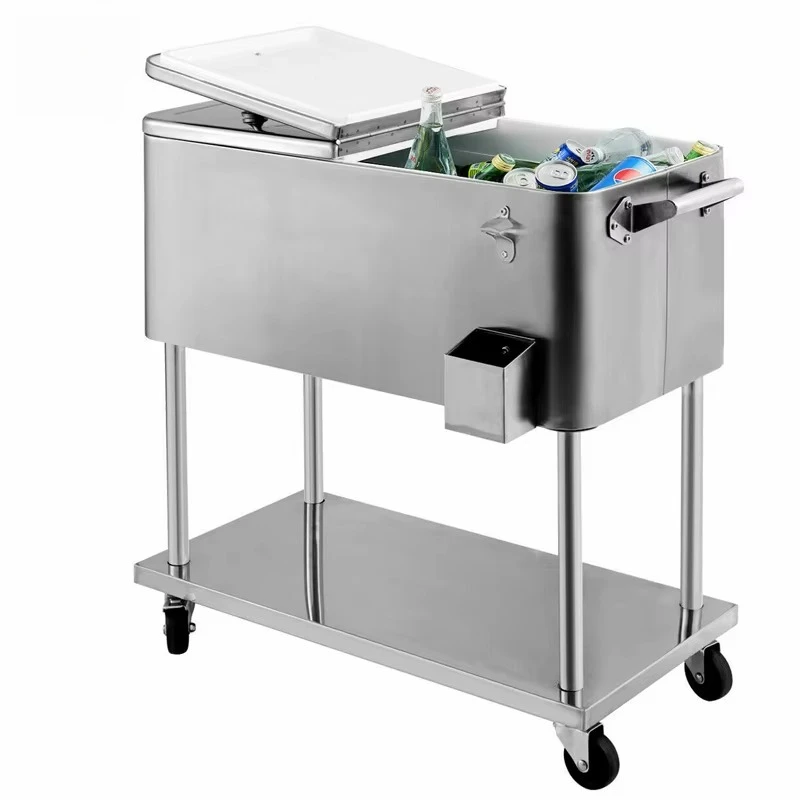 Metal Rolling Yard Ice Beverage Refrigerated Truck Barrel Cooler