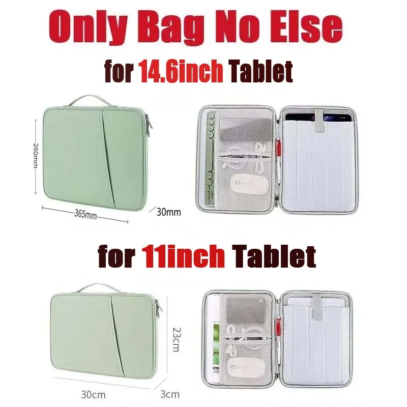 for Samsung Galaxy Tab S11 Ultra S11 Handle Carry Bag Waterproof Sleeve for Mouse Keyboard Charger Pocket Zip Pouch Tablet Case