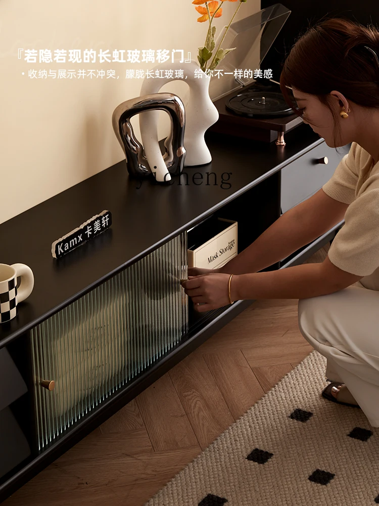 DSA solid wood living room TV cabinet coffee table combination simple modern small apartment floor decoration