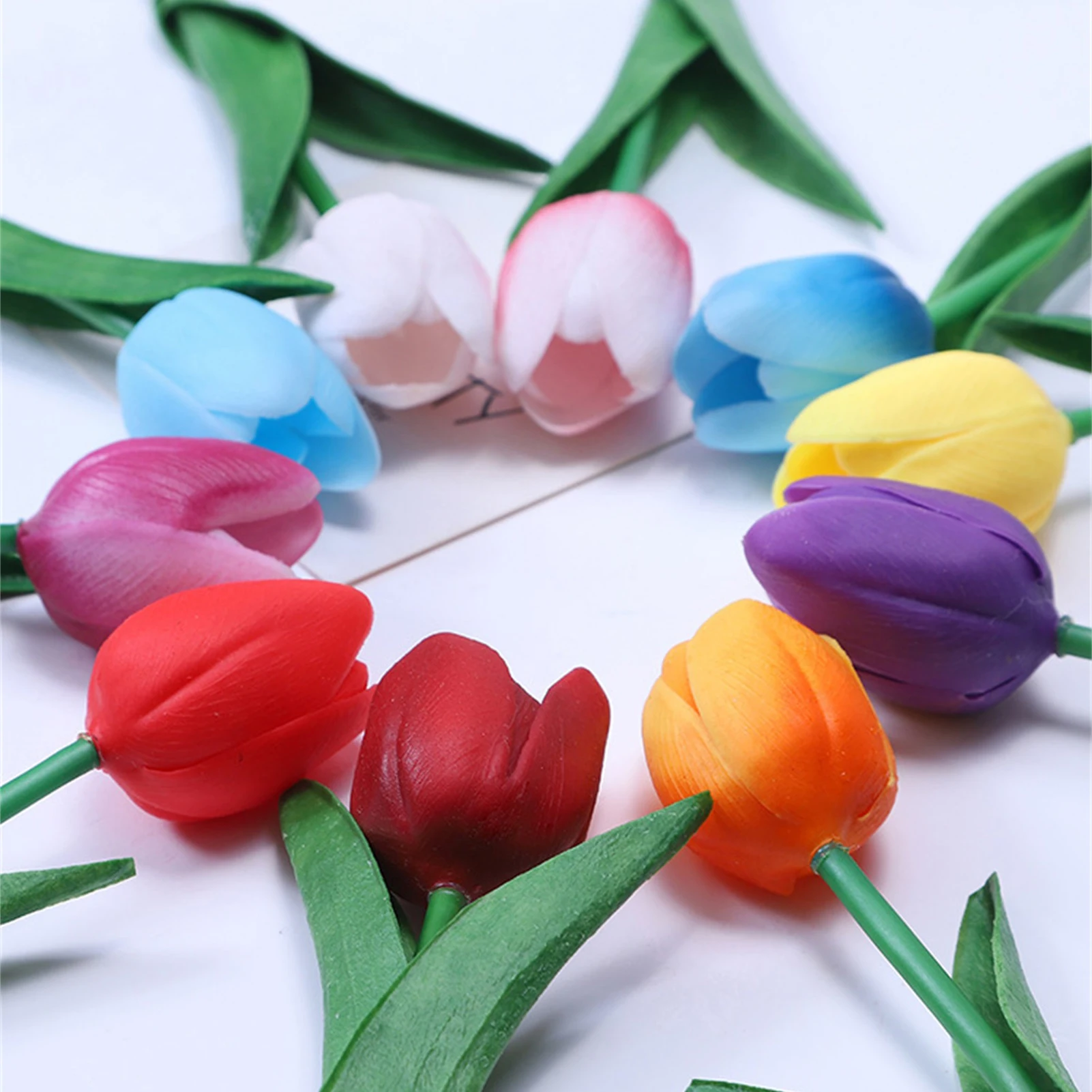 

Tulips Artificial Flowers Real Touch PU Fake Tulips Multicolor Fake Flower Plant Silicone Flower For Wedding Bouquet Home Decor