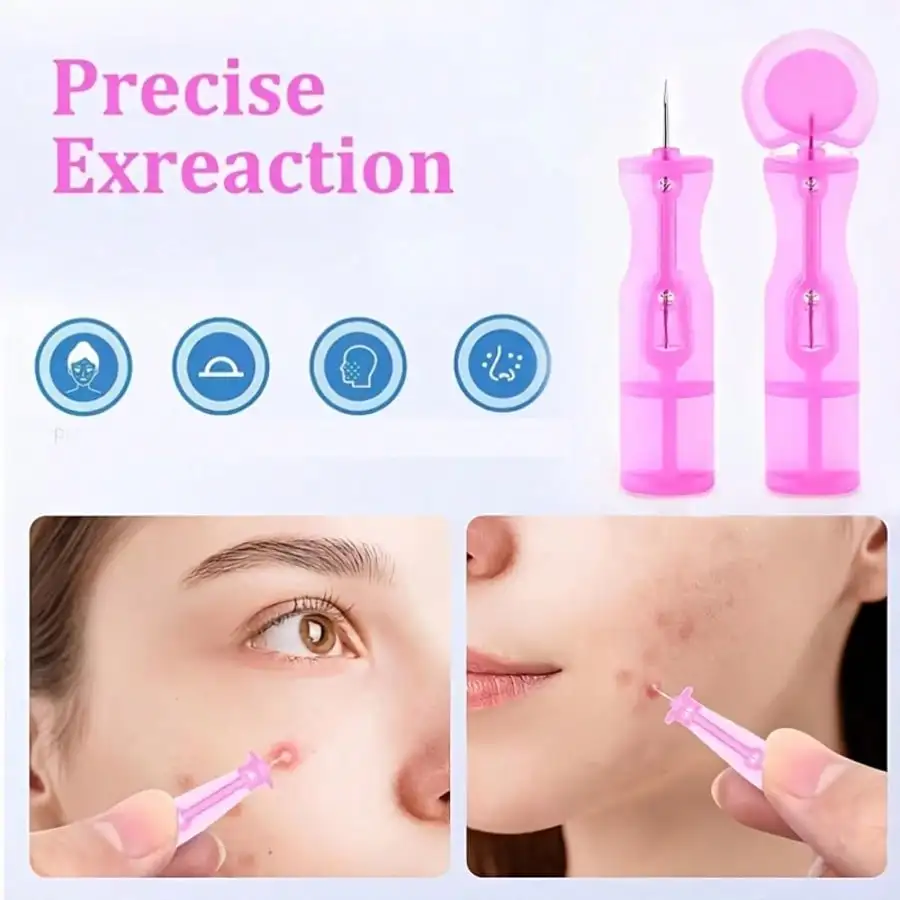 Sterile Acne Needle Blackhead Clip Remover Extraction Popper Pore Black Head Cleaner Face Skin Care Deep Cleansing Needle Tool