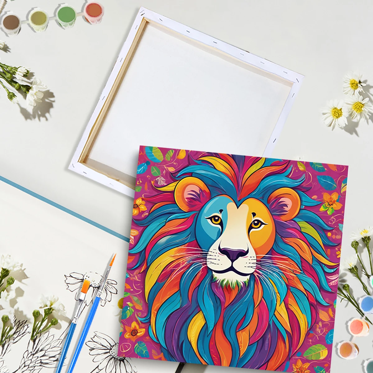 

RUOPOTY Paint By Numbers For Adults Animals Lion Easy To Paint On Canvas Acrylic Crafts Picture For Diy Gift With Frame