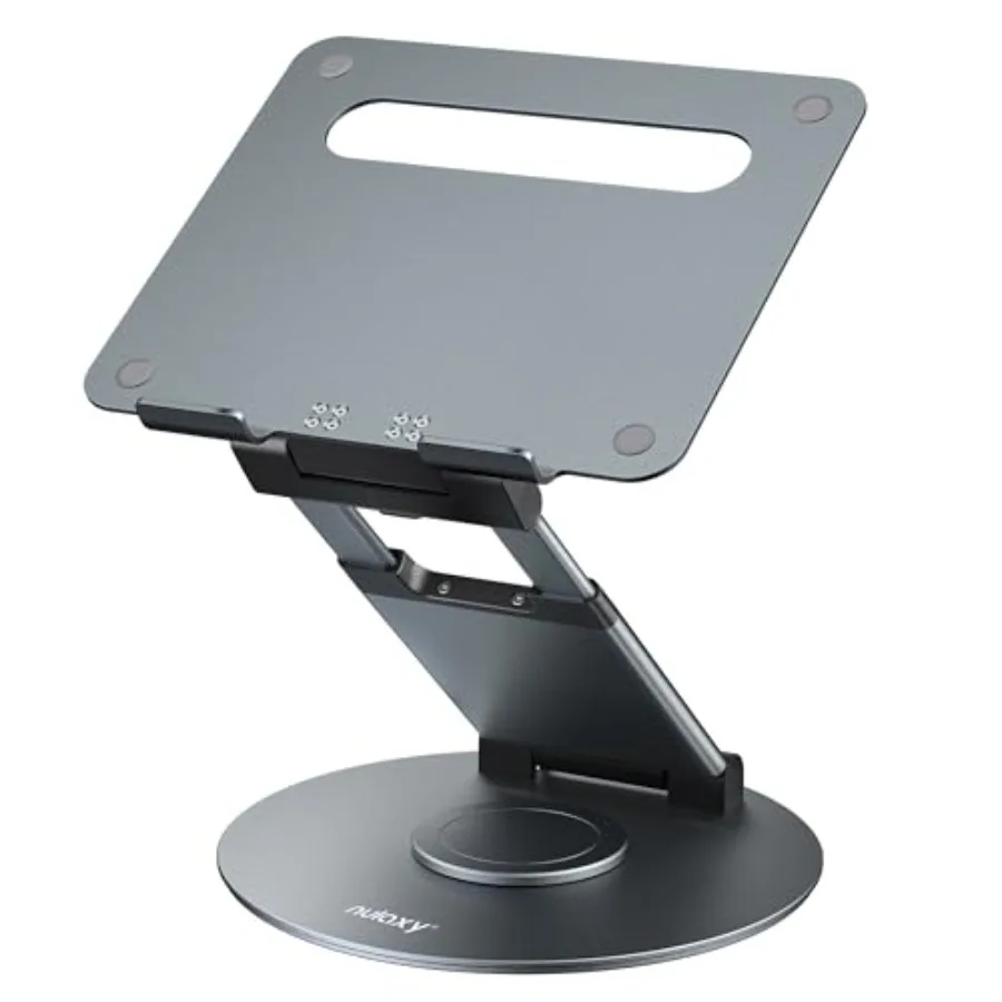 

Telescopic 360 Rotating Laptop Stand for Desk Adjustable Height Swivel Pull Out Design Ergonomic Laptop Riser Standing Desk Con