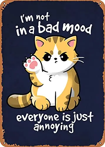 Я не в плохом настроении everyon винтажный вид металлический знак художественные принты Ретро подарок 8x12 дюймов