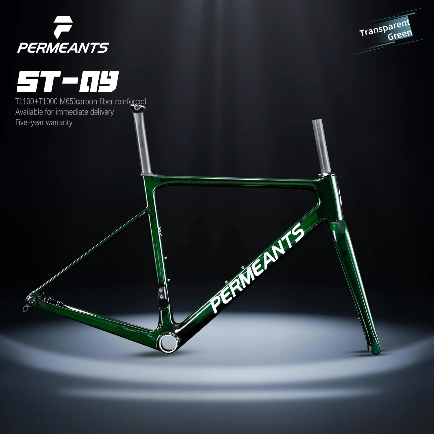 Permeants ST-09 680g Super Lightweight One-piece Road Disc Frame 700C, Di2 Groupset Compatible, Full Internal Routing, T47 BB