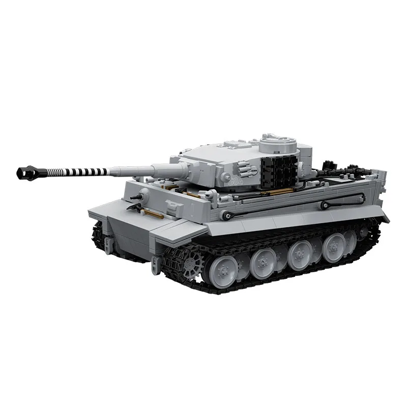Snow covered Tiger Heavy Tank Sd.Kfz.182  Building Blocks Black Tiger Tracked Armored Vehicle Boy Toy Model TK8001 model view 6