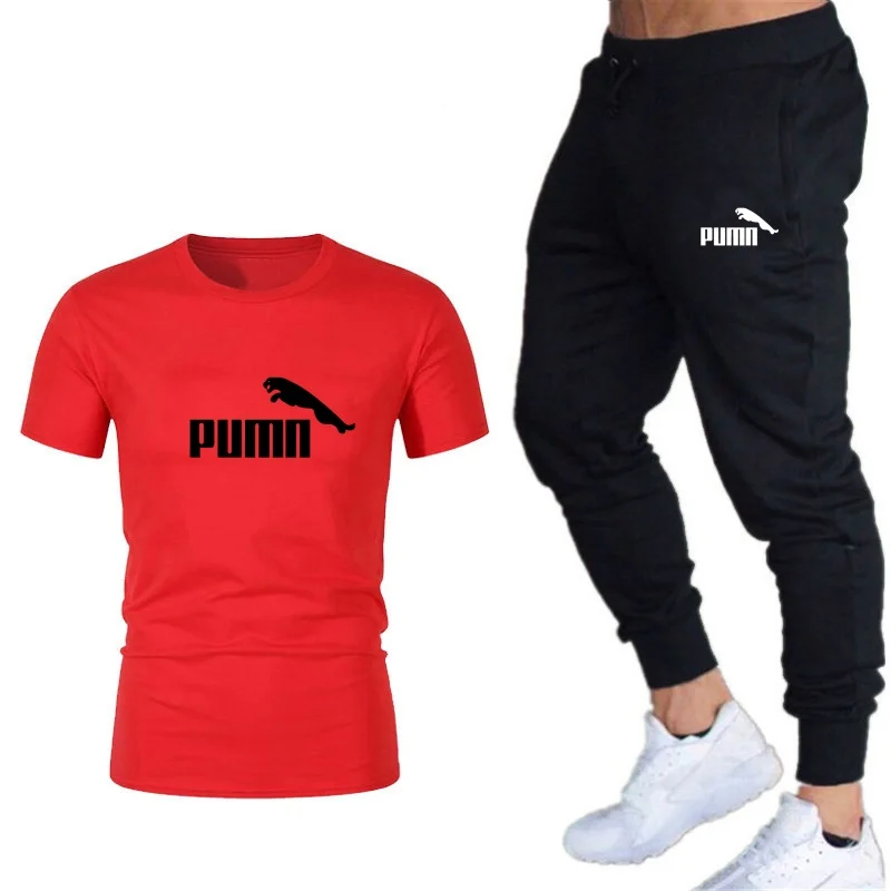 Ensemble 2 pièces t-shirt et pantalon pour hommes, survêtement décontracté, fitness, jogging, manches courtes, grande taille, été, nouveau, vente chaude, 2024