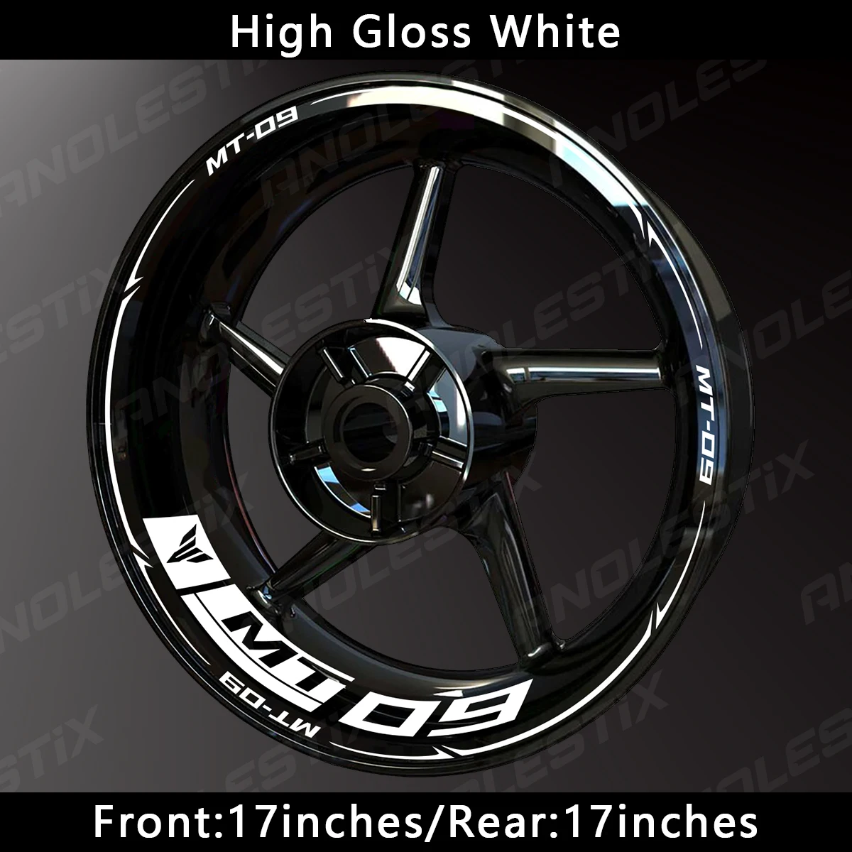 AnoleStix Reflective Motorcycle Wheel Sticker Hub Decal Rim Stripe Tape For YAMAHA MT-09 MT09