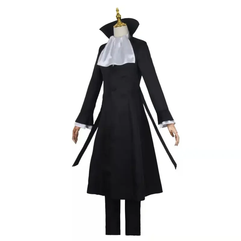 Ryunosuke Akutagawa Cosplay Bungo Zwerfhonden Kostuum Trenchcoat Man En Vrouw Zwart Uniform Pakken Unisex Pruik Accessoires