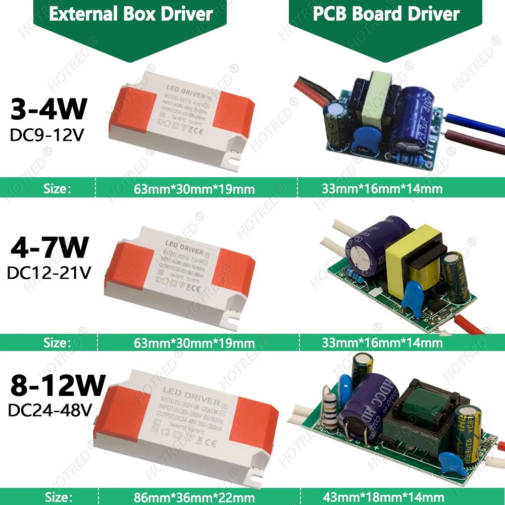 LED Driver 280mA Board Shell 1-36W AC85-265V To DC9V12V15V21V24V48V60V90V Lighting Transformer Panel Ceilling Lamp Strip Supply