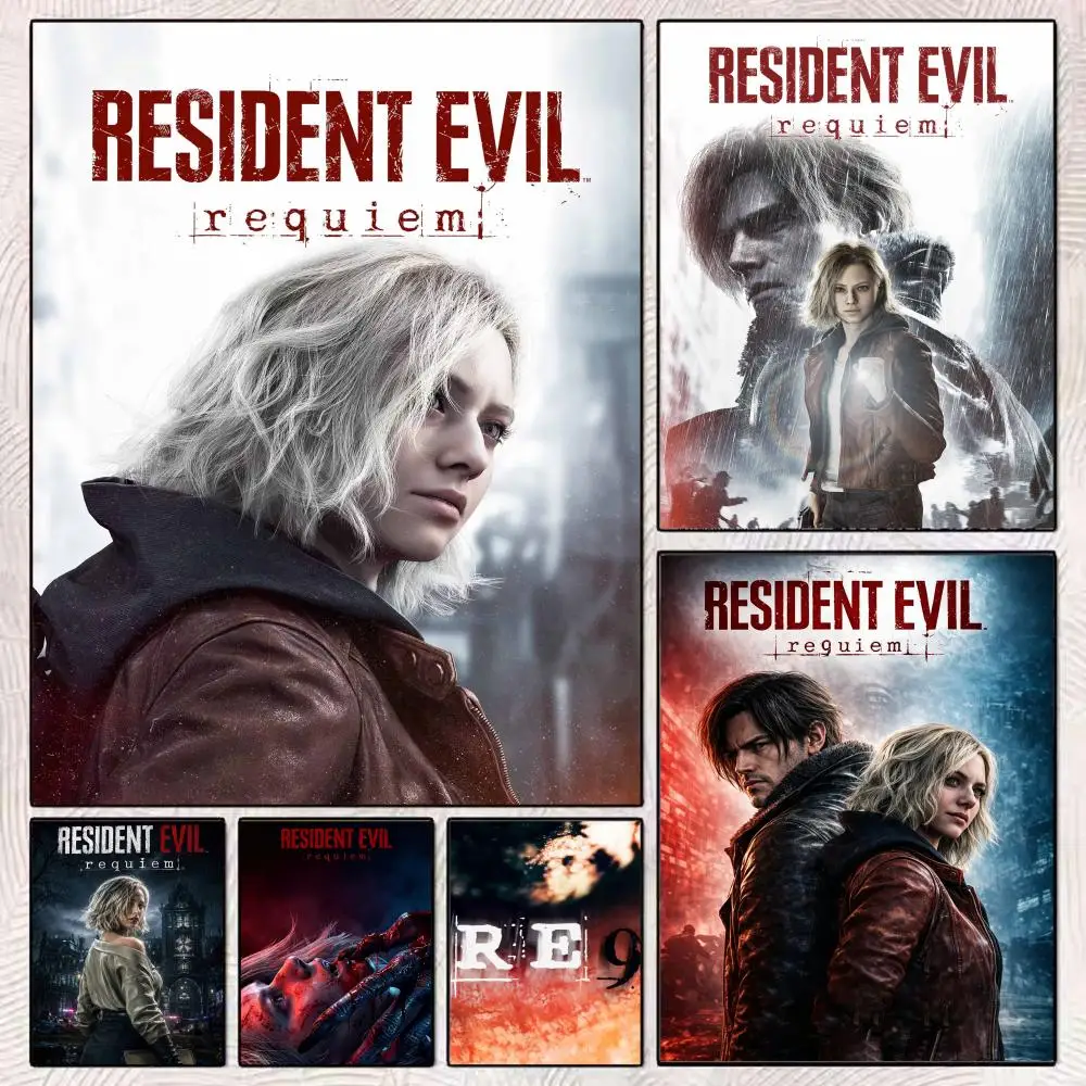 Horror Game R-Resident Evil Painting Calligraphy Aesthetic Canvas Wall Poster Modern Room Decor Bedroom Cafe Wall Artwork