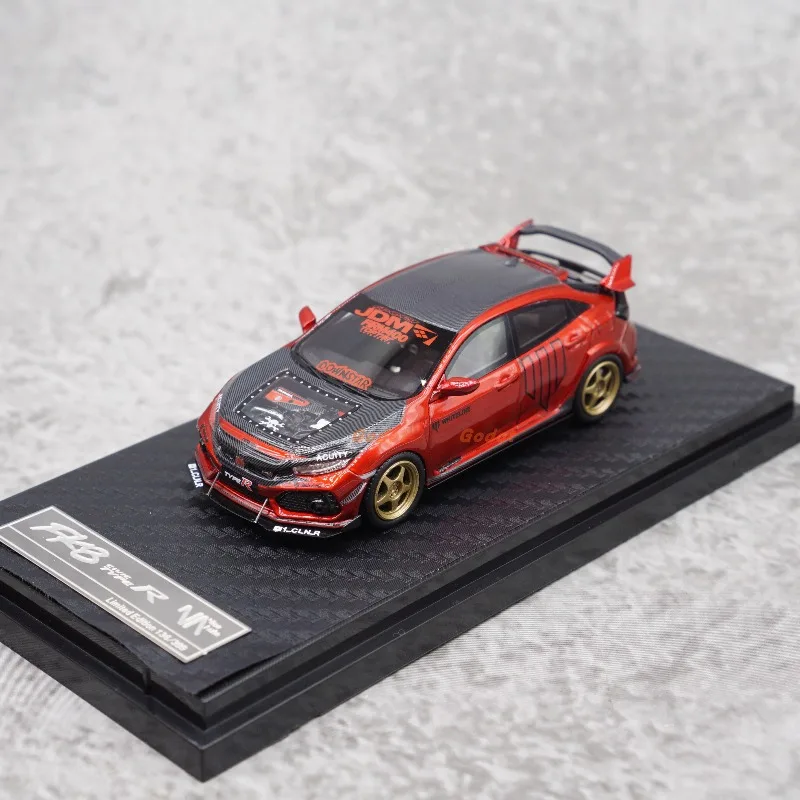 

NA 1:64 Honda Civic FK8 Type-R die-cast resin car model, boys' festival gift toy, adult collectible ornament.