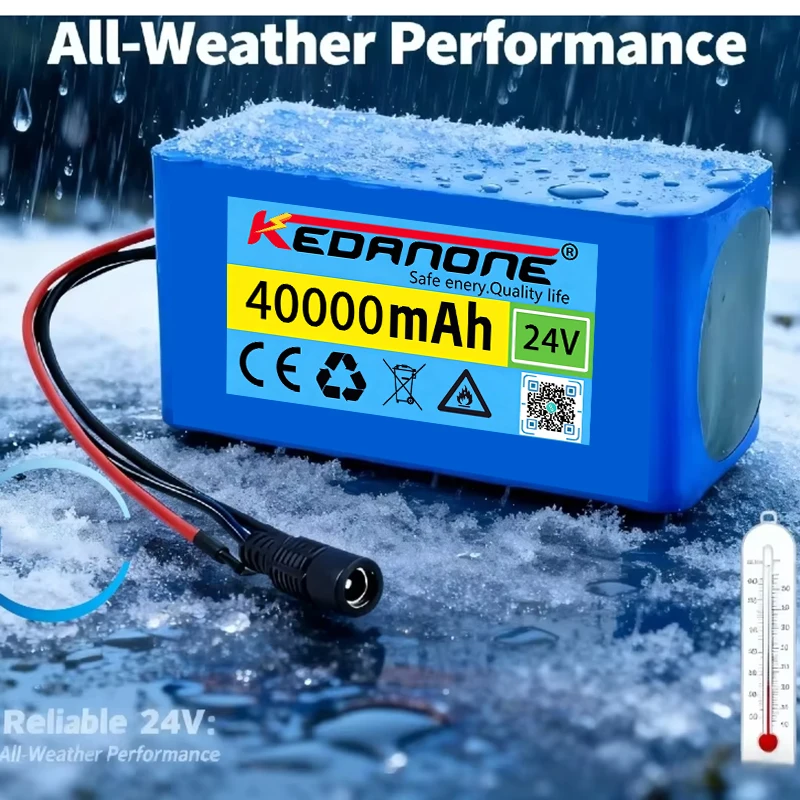 Rechargeable 24V Lithium Battery Pack 40000mAh Large Capacity Power Bank with BMS for Outdoor Power Supply Monitoring Equipment