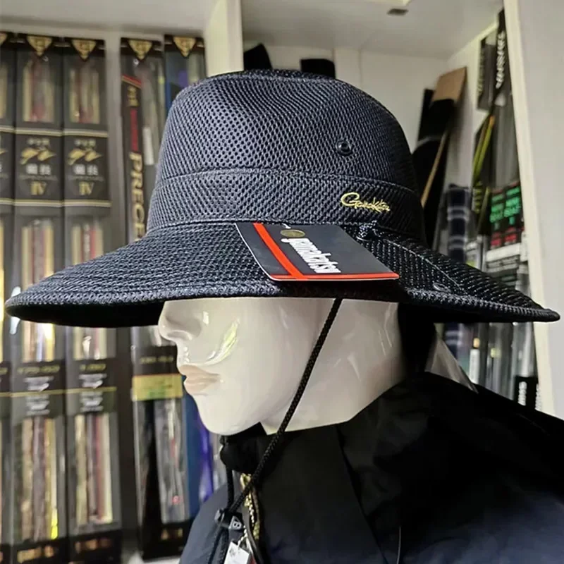 Gamakatsu-Sombrero de ala ancha para pesca de carpa, gorra de protección solar impermeable con correa ajustable para la barbilla, sombreros de cubo Unisex para senderismo al aire libre