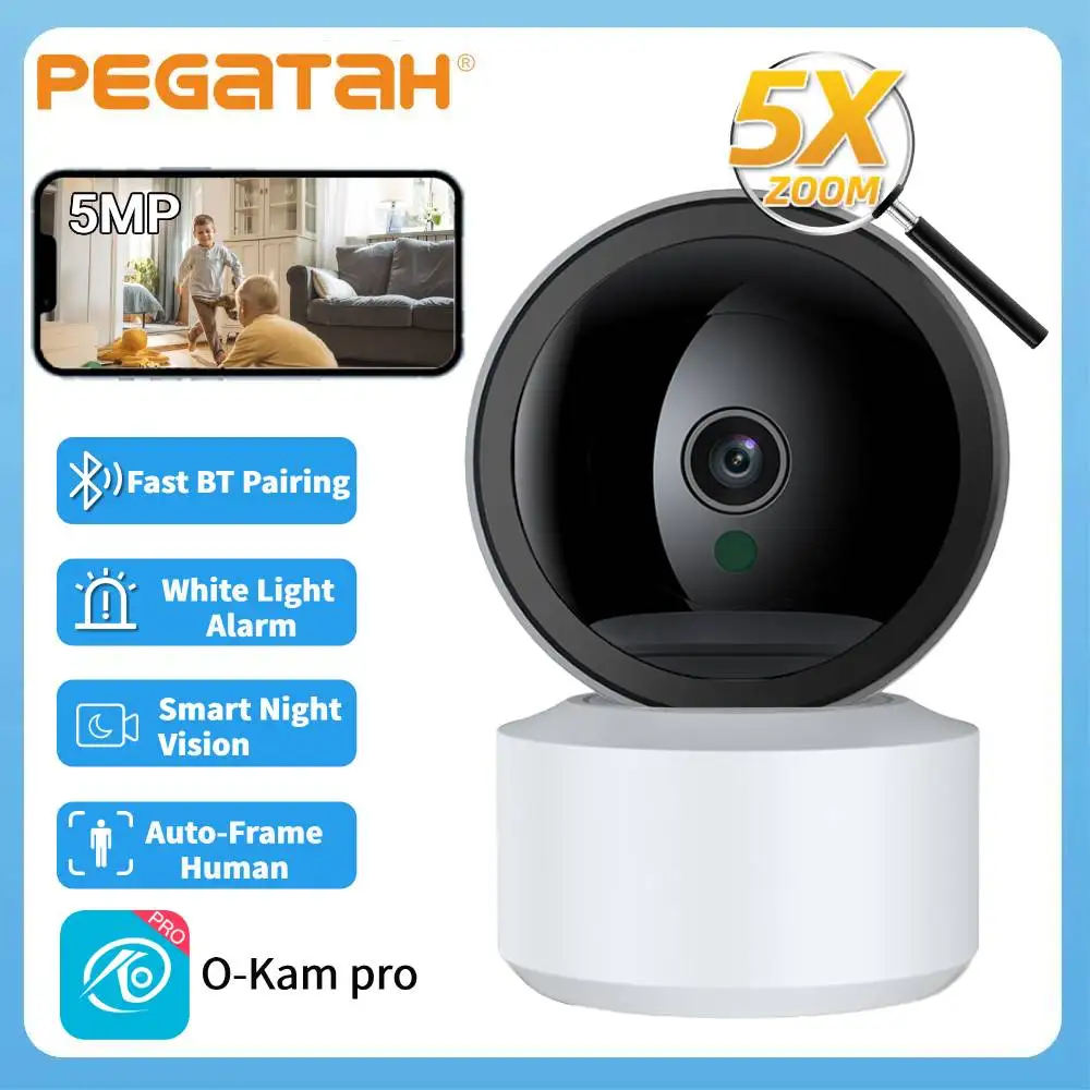 1-4pc 5MP IP Camera O-Kam Pro Smart Home Indoor WiFi Wireless Surveillance Cam Automatic Tracking CCTV Security Baby Pet Monitor