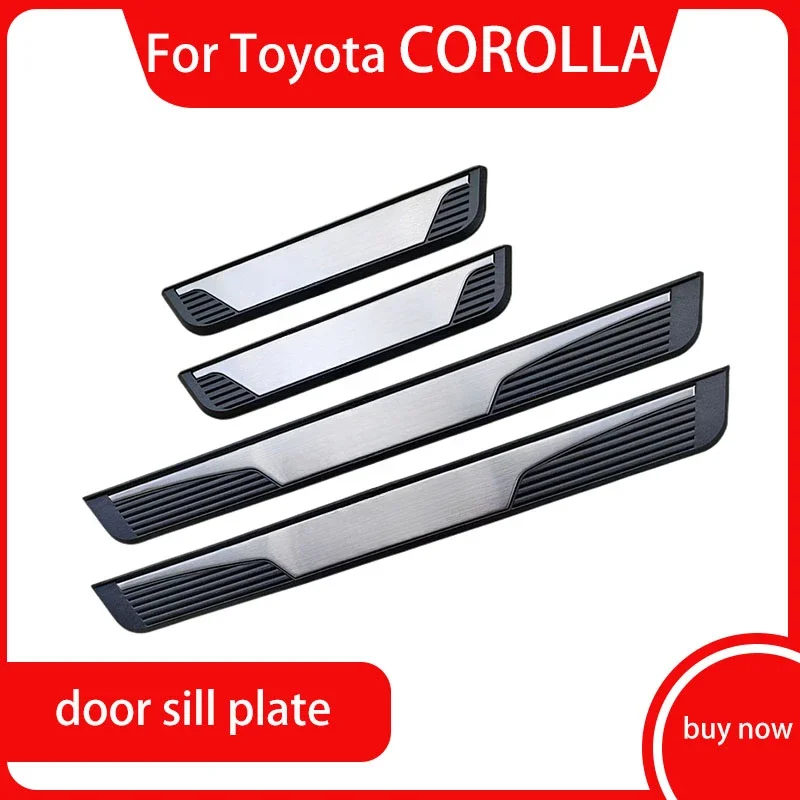 

FIT For Toyota Corolla Stainless Steel Door Sill Protector Pedal Scuff Plate Cover Trim Car Styling 2014 - 2018