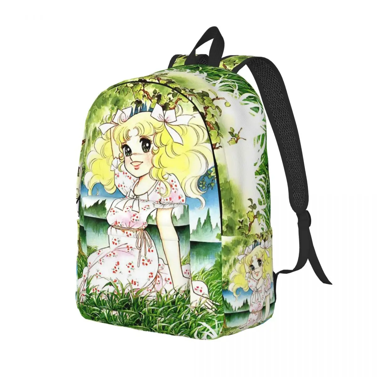 Candy Candy Anime Cartoon Backpack for Men Women Casual School Work Daypack Kawaii Japanese kids College Canvas Bags with Pocket