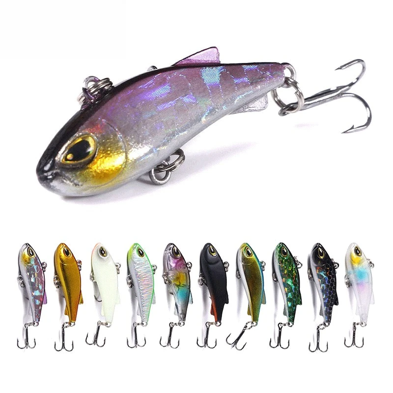 ALASICKA Señuelo VIB 40mm – Crankbait artificial con ojos 3D