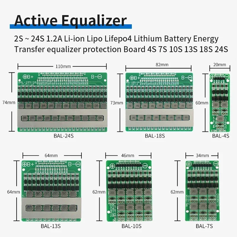 Active Lithium Battery Transfer Equilibrator BMS 4-24S Li-ion Lifepo4 1.2A