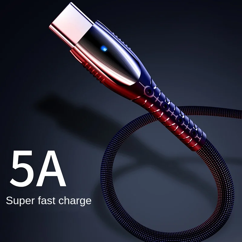 Zinc alloy with lamp 5A purple core Huawei super fast charging suitable for TYPE-C data cable