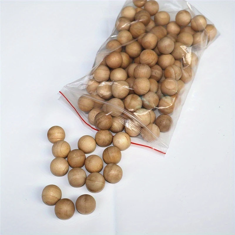 50pcs Natural Camphor Balls for Wardrobes and Drawers, with Cedar Balls, Red Cedar Balls, Keep the Air Fresh