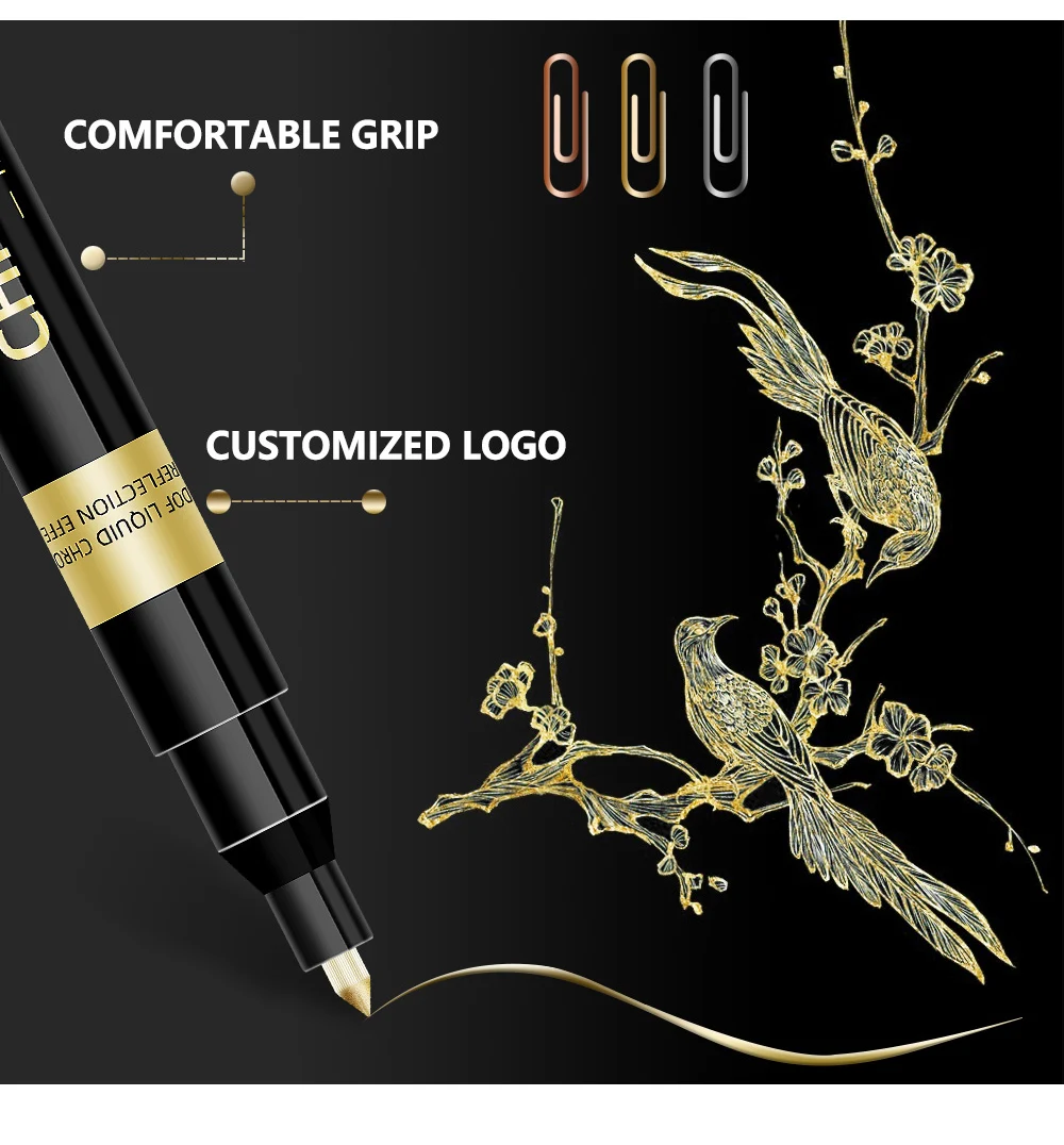 1 Stück Chrom Spiegel Markierung stift 0,7mm 1mm 2mm DIY reflektierende Farbe Stift permanent Gold Silber Kupfer Marker Modell Malerei Markierung – Detail 2