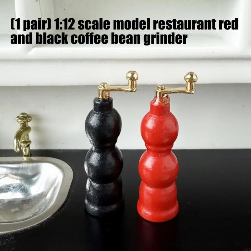 

1/12 деревянная миниатюрная кофемолка для украшения кукольного дома, безопасная детская коллекция для ролевых игр, композиция 2