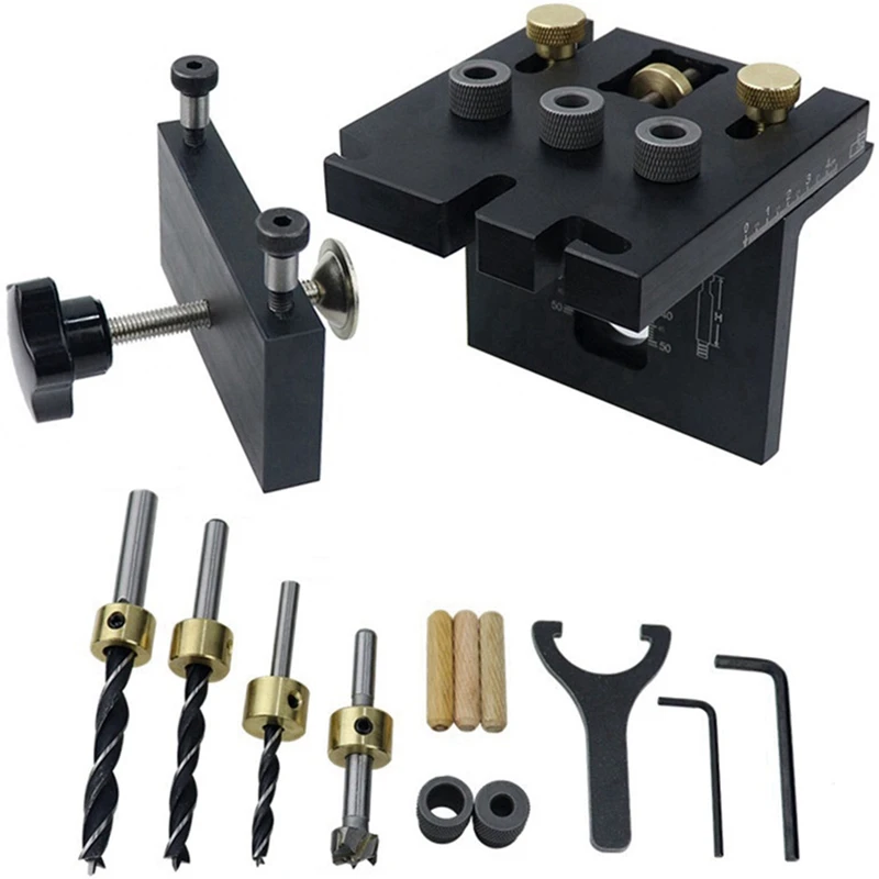 Woodworking Clamp Set Hole Punch Tool Black With Positioning Clips For Hole Punch Positioning