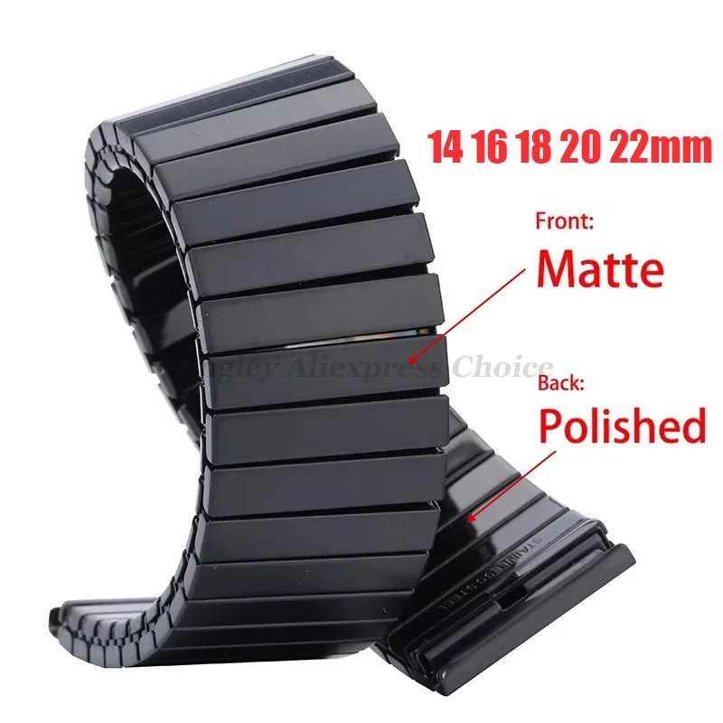 14mm 16mm 18mm 20mm 22mm Stainless Steel Elastic Stretch Strap Watch Band Metal Expansion Strap Wristband Accessories Bracelet